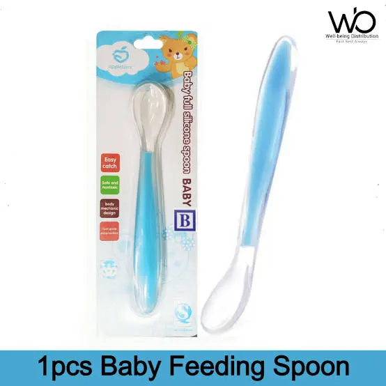 Silicone Feeding Spoon For Baby (Random Color)